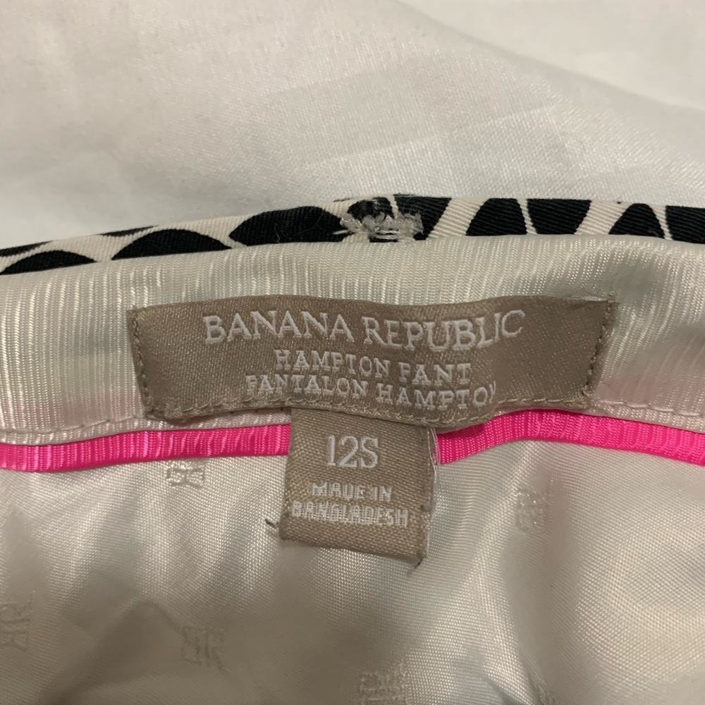 Banana Republic Hampton Pant Black White Houndstooth Pattern Women’s Size US 12 - Picture 7 of 7